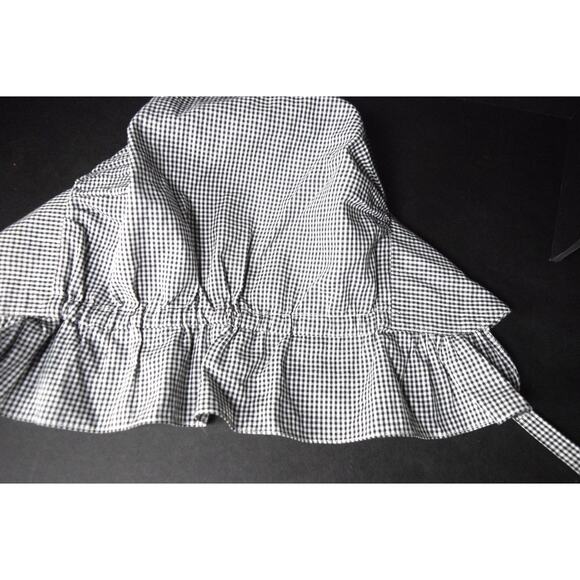 Acadian Style Bonnet Historic Reproduction Hat Costume Gingham Check Ruffles - Picture 7 of 12